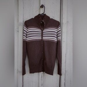 Eddie Bauer Brown and White Men's Sweater